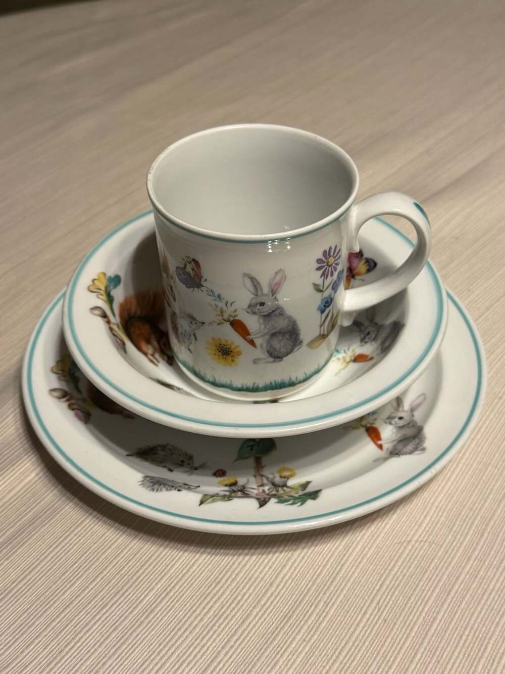Royal Worcester A Skippety Tale Child Nursery 3-Piece Dinner Set Plate Bowl Mug